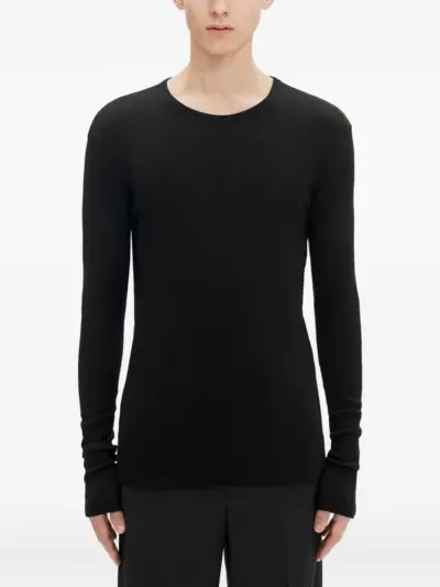 Ann Demeulemeester long-sleeve ribbed T-shirt - 099 BLACK