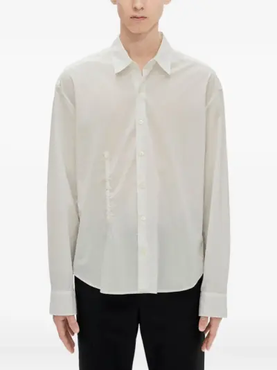 Ann Demeulemeester text-print cotton shirt - White