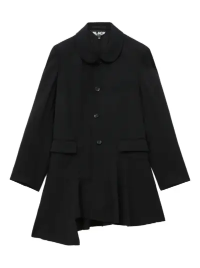 Black Comme Des Garçons peplum-hem coat
