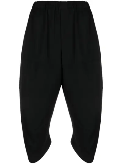 Comme Des Garçons cropped tapered wool trousers - Black