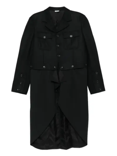 Comme des Garçons Homme Plus button-fastening flap-pocket coat - Black