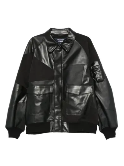 Comme des Garçons Homme leather bomber jacket - Black