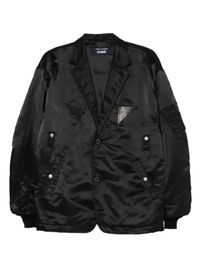 Comme des Garçons Homme single-breasted buttoned coat - Black