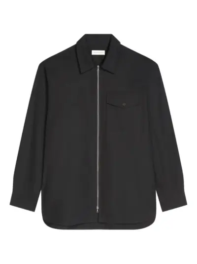 DRIES VAN NOTEN zip-up shirt - Black