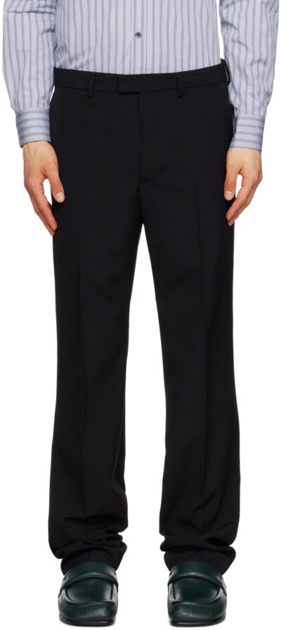 Dries Van Noten Black Creased Trousers