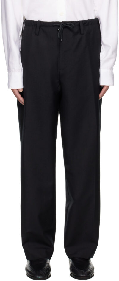 Dries Van Noten Black Drawstring Trousers
