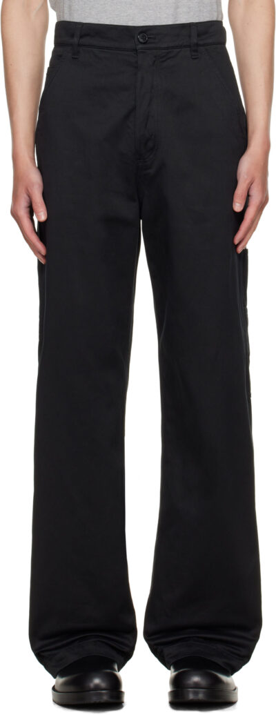 Dries Van Noten Black Sateen Trousers