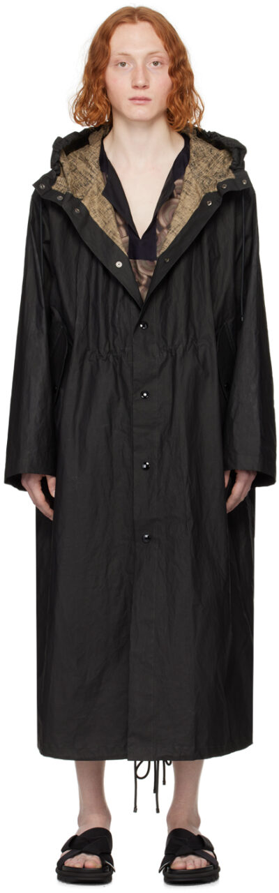 Dries Van Noten Black Water-Repellent Parka