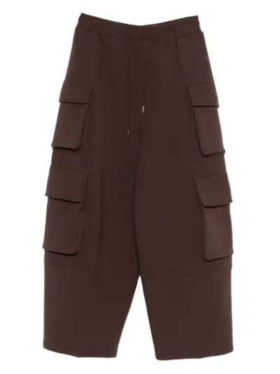 Feng Chen Wang cargo-pocket drawstring trousers - Brown