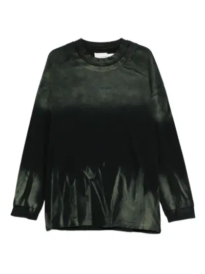 Feng Chen Wang dip-dye long-sleeved sweatshirt - Green