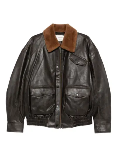 Feng Chen Wang fur-collar pocketed jacket - Brown