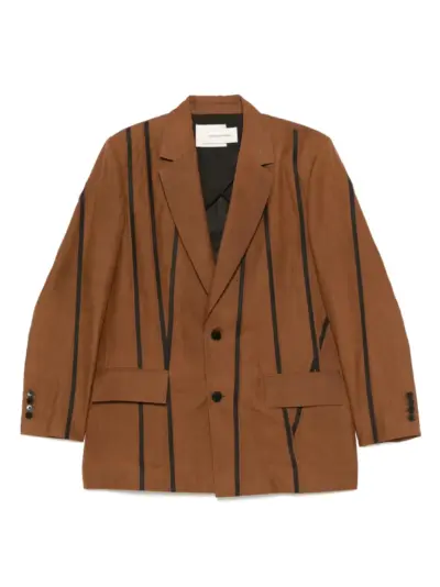 Feng Chen Wang stripe-detail blazer - Brown