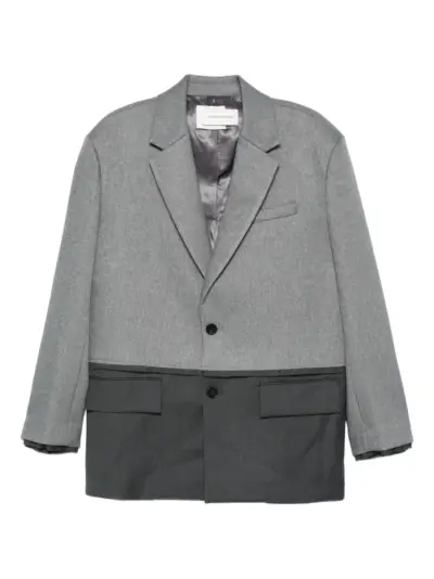 Feng Chen Wang two-tone single-breasted blazer - Grey