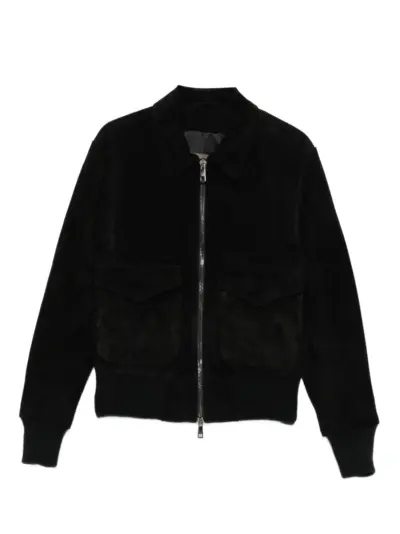 Giorgio Brato flap-pocket zip-front suede jacket - Black