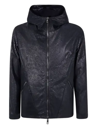 Giorgio Brato hooded leather jacket - Black