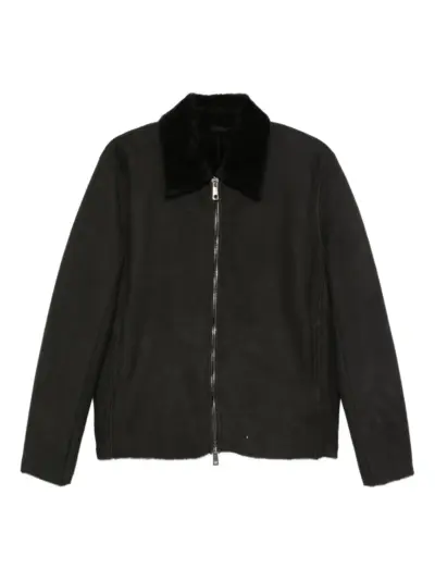 Giorgio Brato shearling-collar jacket - Black