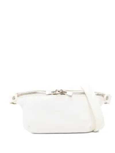Guidi leather shoulder bag - White