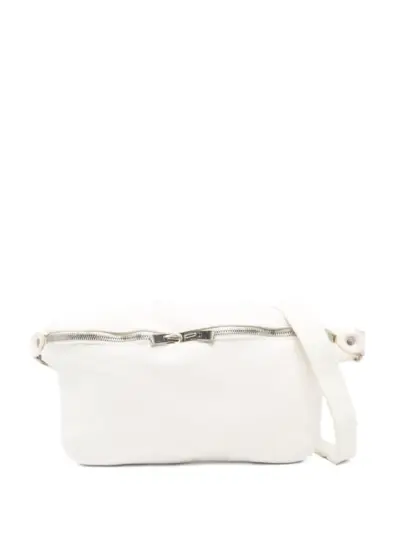 Guidi leather shoulder bag - White
