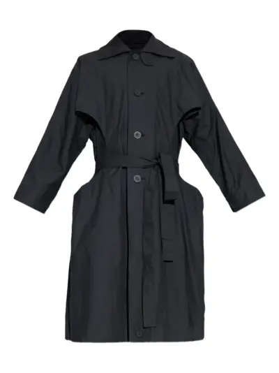 Homme Plissé Issey Miyake Cavity belted buttoned coat - Black