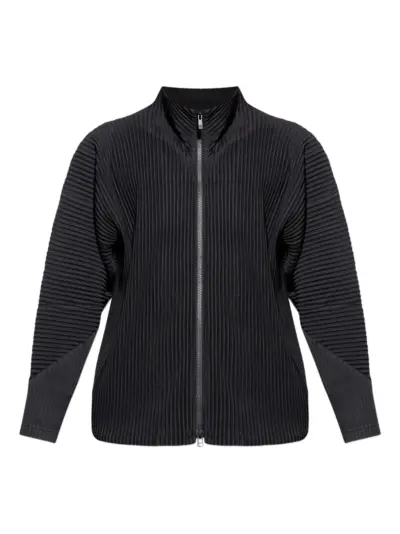 Homme Plissé Issey Miyake pleated zip-fastening jacket - Black