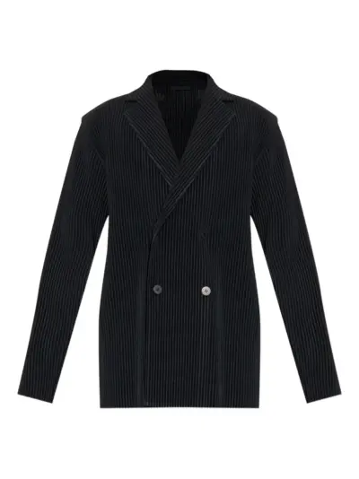 Homme Plissé Issey Miyake plissé double-breasted blazer - Black