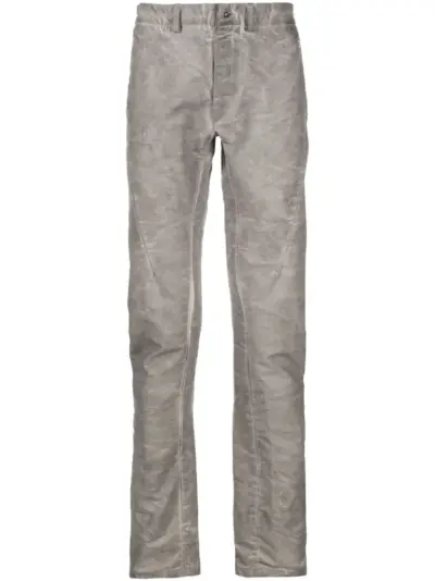 Isaac Sellam Experience logo-plaque crease-effect tapered trousers - Grey