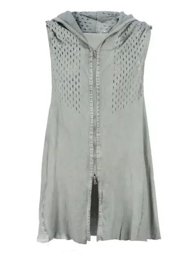 Isaac Sellam Experience perforated long gilet - Grey