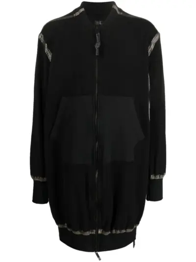 Isaac Sellam Experience seam-detailing zip-up midi coat - Black