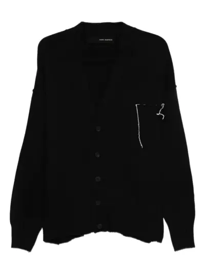 Isabel Benenato buttoned frayed-edge cardigan - Black