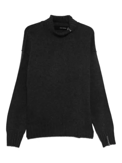 Isabel Benenato high-neck ribbed-hem sweater - Grey