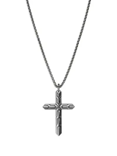 John Hardy silver Icon 50 cross-pendant necklace - Grey