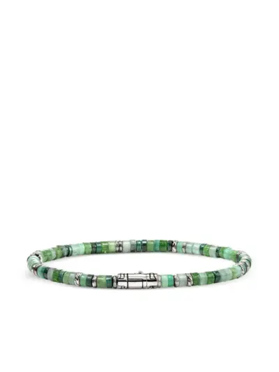 John Hardy sterling silver Heishi multi-stone bracelet - Green