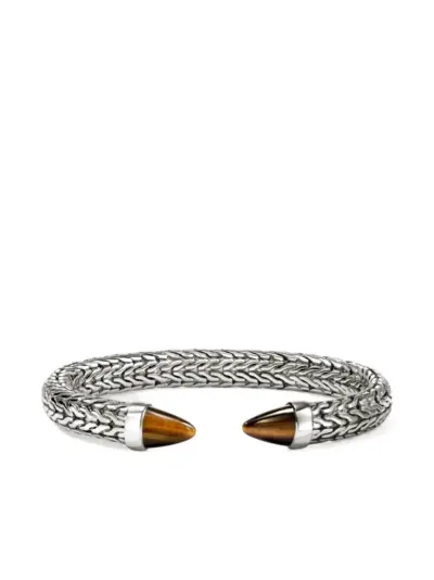 John Hardy sterling silver Spear 50 tiger's eye bracelet