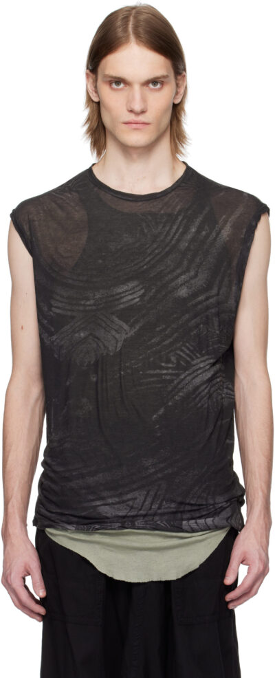 Julius Black Coilmon Sleeveless Tank Top