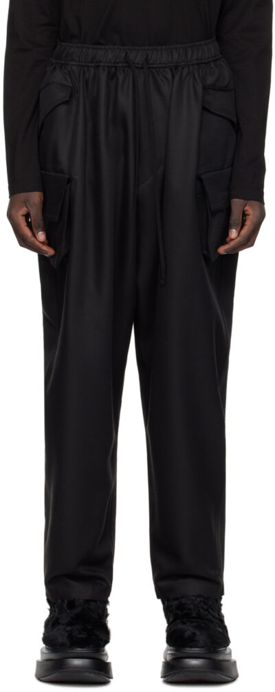 Julius Black Gathered Cargo Pants