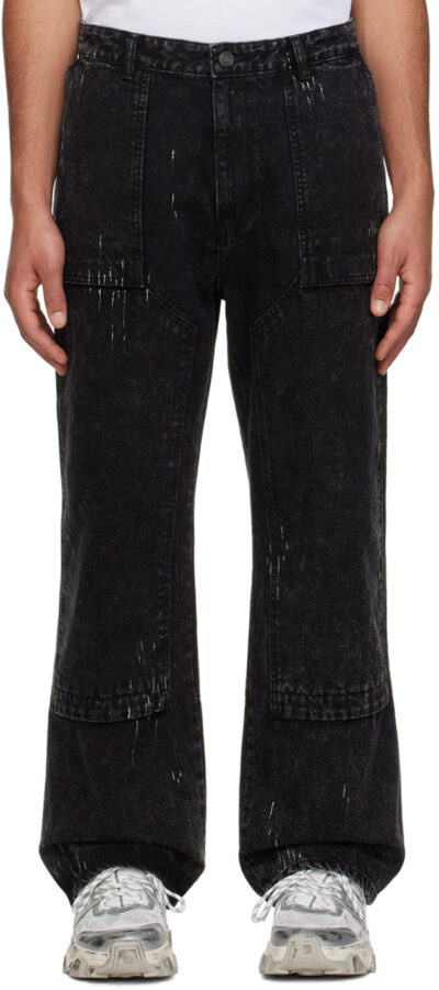 Juun.J Black Paint Splatter Jeans