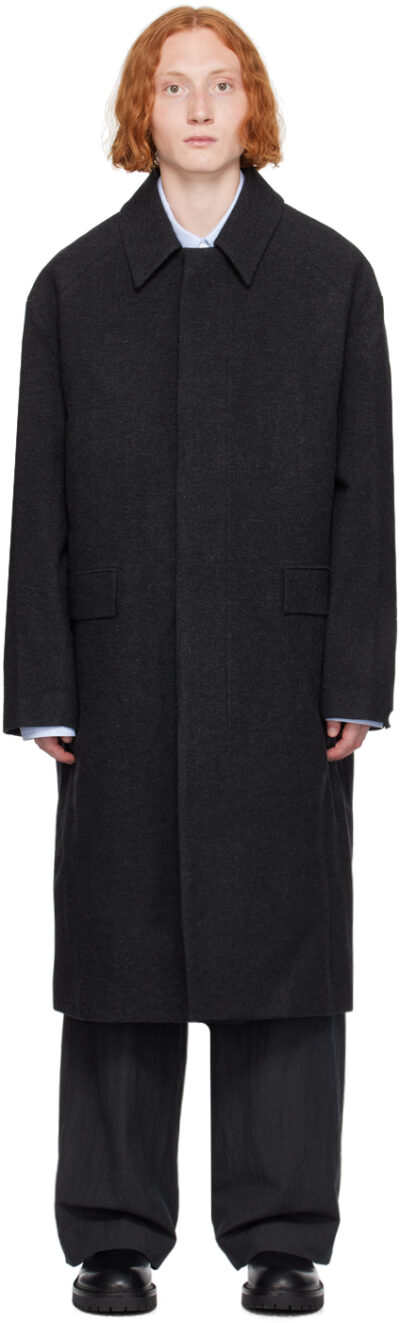 Juun.J Gray Herringbone Coat