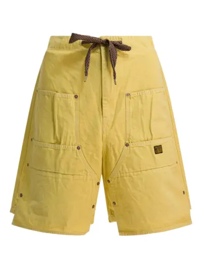 KAPITAL drawstring cargo-pocket shorts - Yellow
