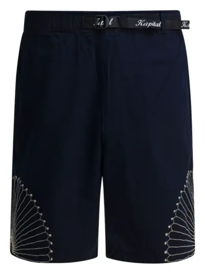 KAPITAL embroidered belted trousers - Blue