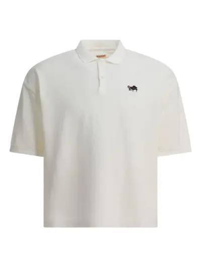 KAPITAL embroidered short-sleeve polo shirt - White