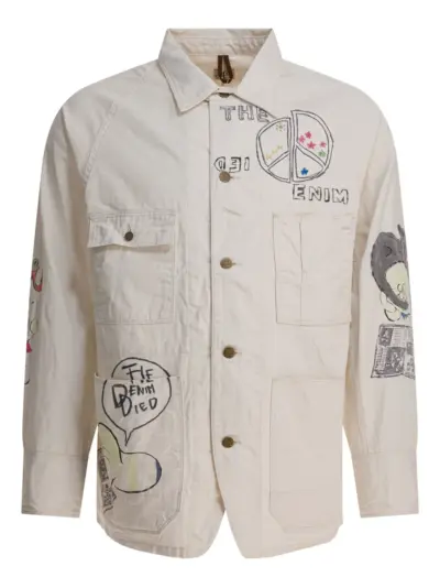 KAPITAL graphic-print cotton shirt jacket - Neutrals