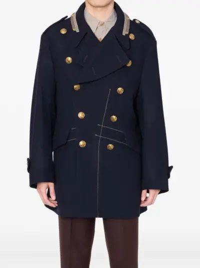 Kolor double-breasted coat - Blue