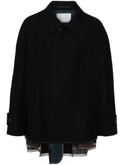 Kolor single-breasted wool coat - Blue