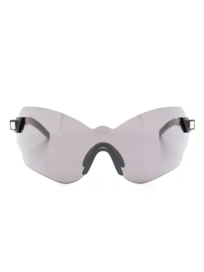 Kuboraum E51 mask-frame sunglasses - Brown