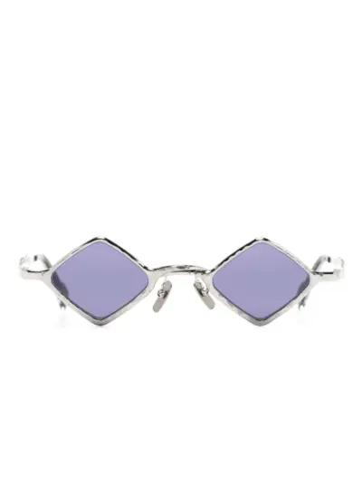 Kuboraum sculpted-arms geometric-frame sunglasses - Silver