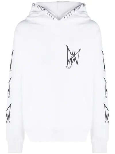 MJB Marc Jacques Burton white graphic-print hoodie