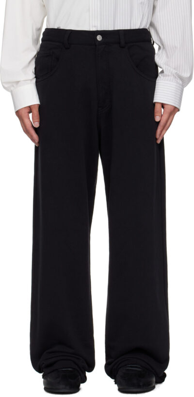 MM6 Maison Margiela Black Cotton Sweatpant Trousers