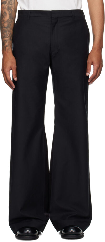 MM6 Maison Margiela Black Flared Trousers
