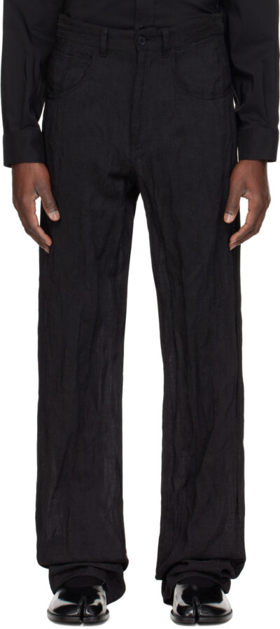 MM6 Maison Margiela Black Metallic Thread Trousers