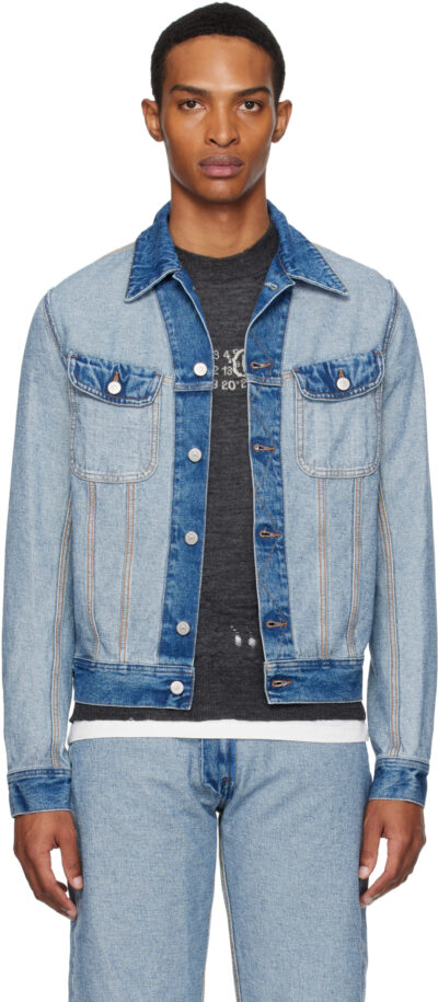 MM6 Maison Margiela Blue Reversed Denim Jacket
